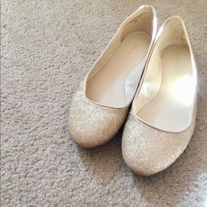 Nine West | gold Sparkly/Glitter Round Toe Flats